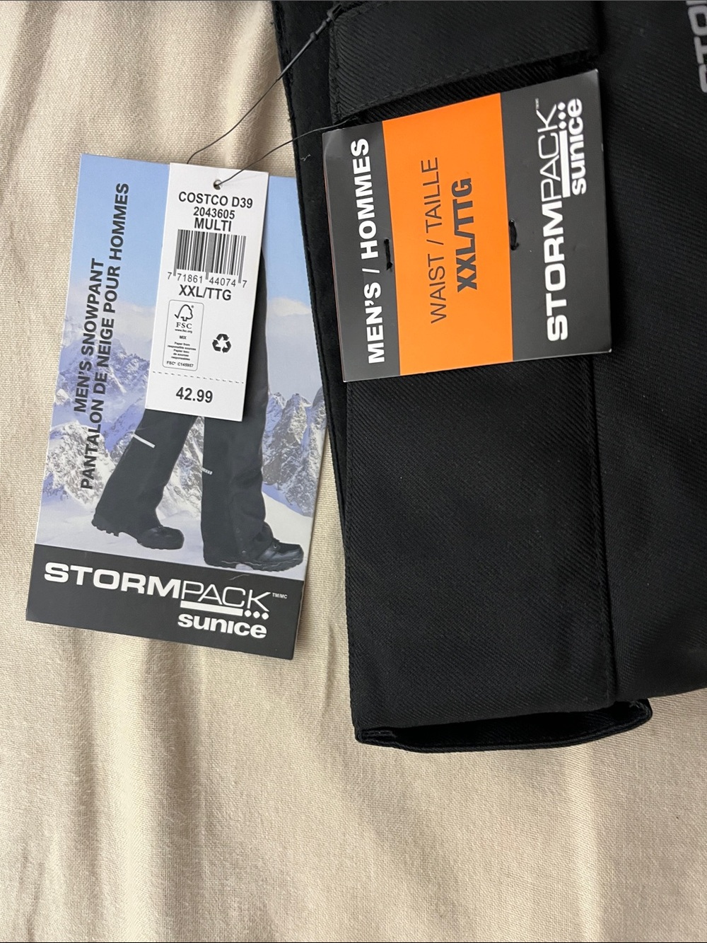 Storm Men's Black Snowpants with Reflective Trim - Picture 2 of 4